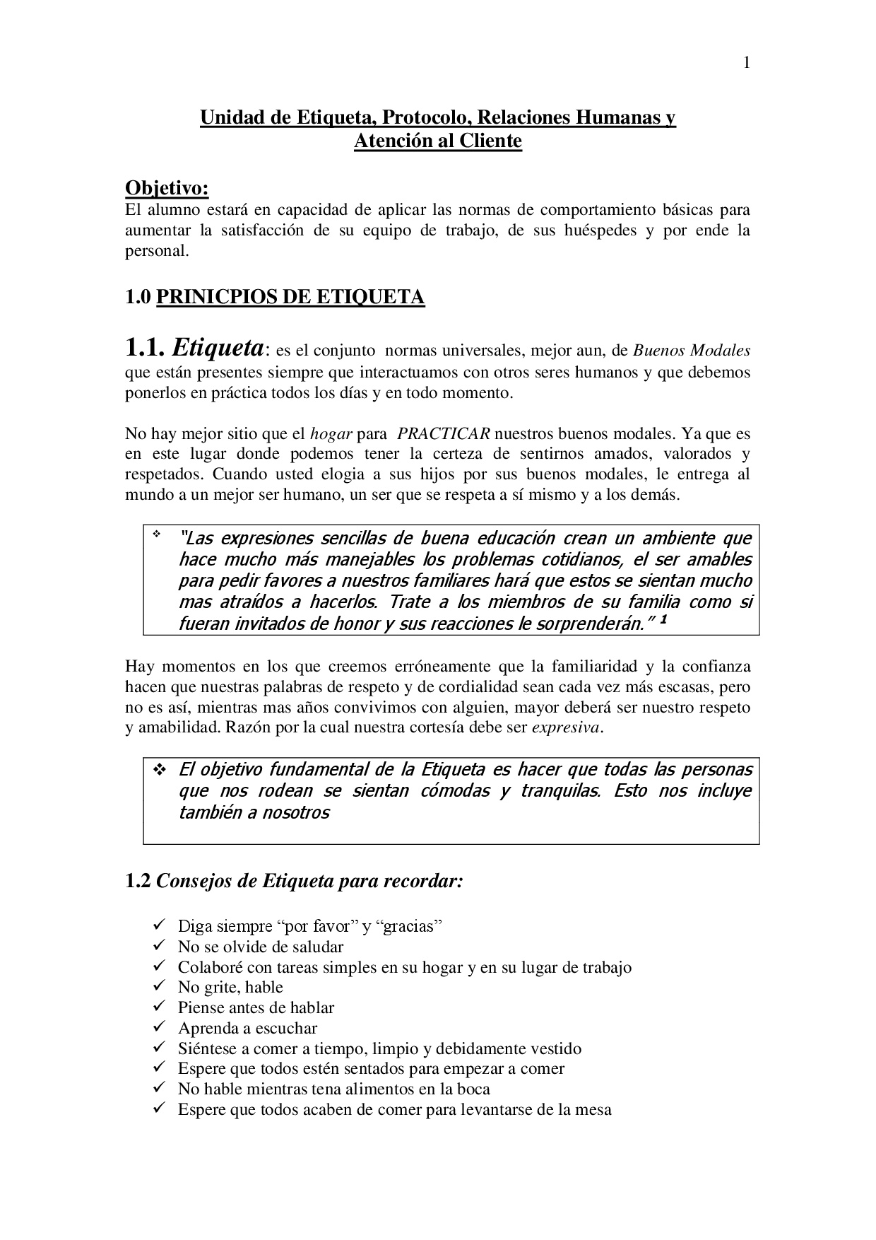Cubierta de Etiqueta, Protocolo, Relaciones Humanas y Atención al Cliente