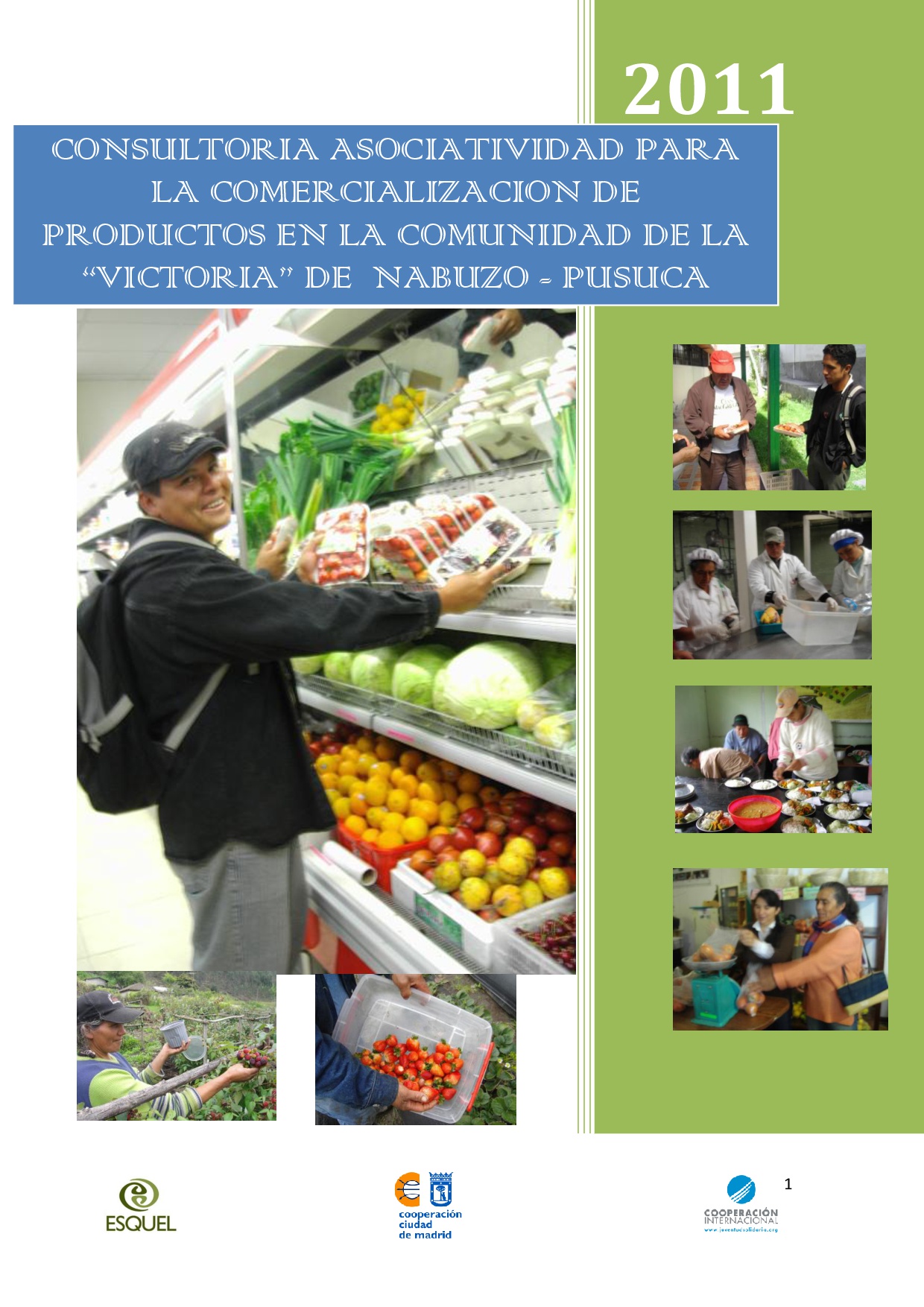 Cubierta de Asociatividad para la comercialización de productos en la comunidad de la 