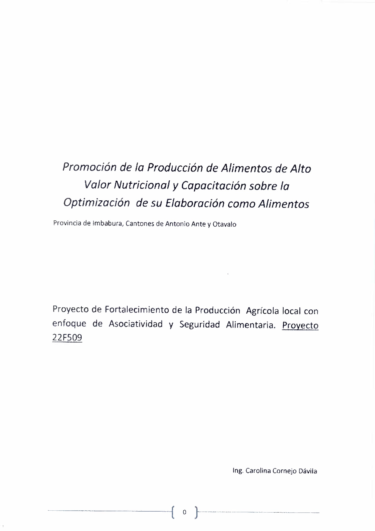 Cubierta de Curso Producción de alimentos de alto valor nutricional y capacitación sobre la optimización de su elaboración 