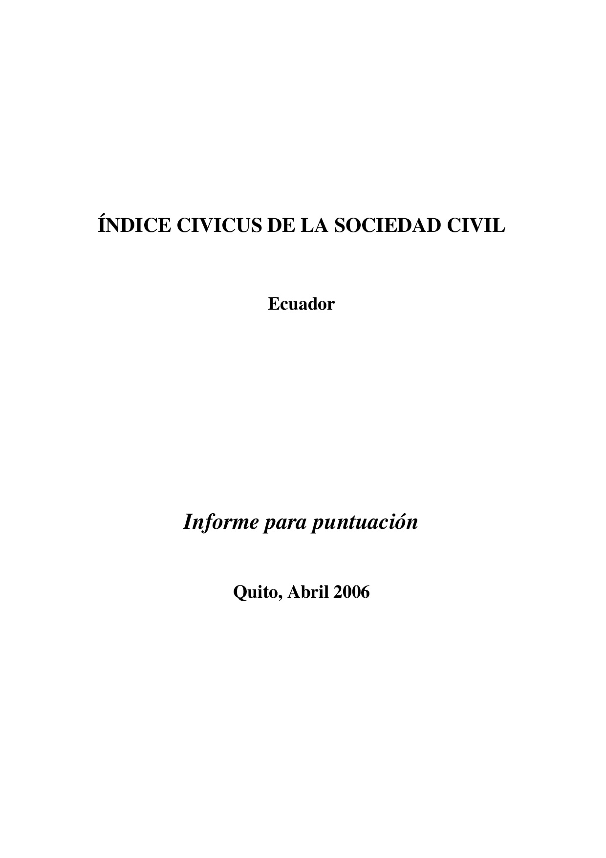 Cubierta de Índice Civicus de la Sociedad Civil
