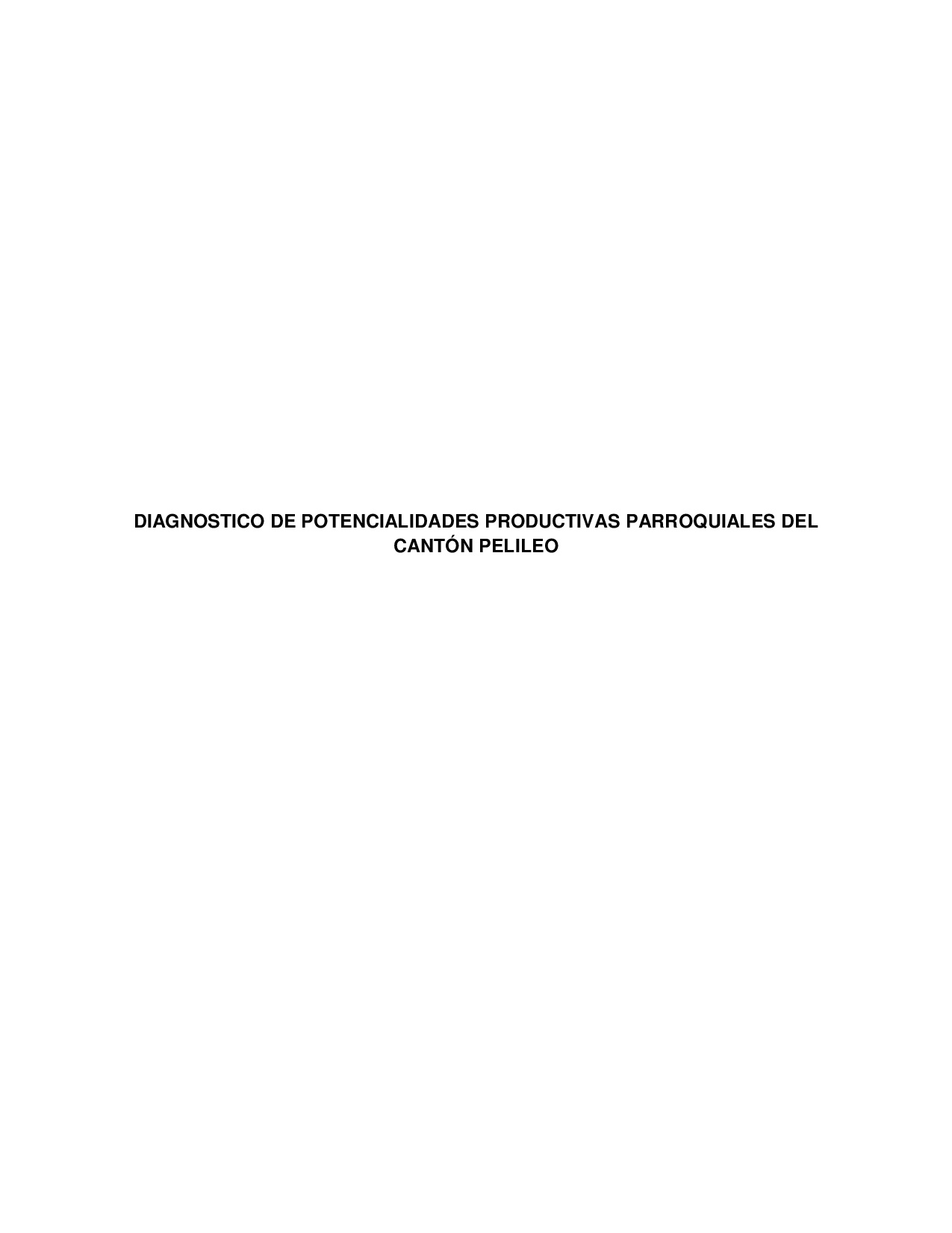 Cubierta de Diagnóstico de potencialidades productivas parroquiales del cantón Pelileo