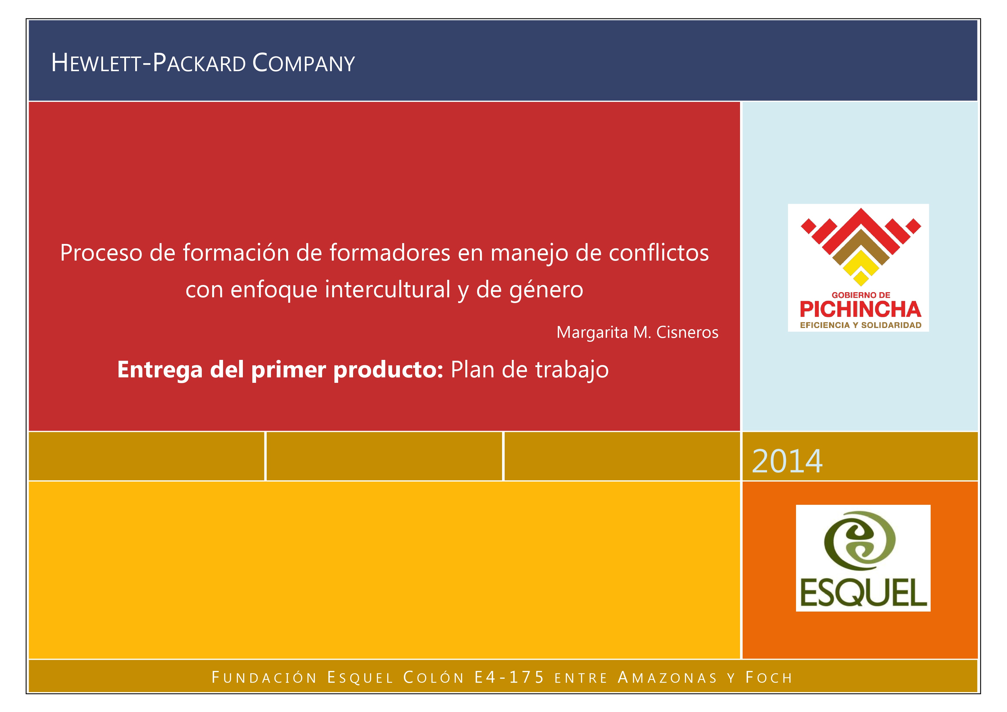 Cubierta de Proceso de formación de formadores en manejo de conflictos con enfoque intercultural y de género. Plan de trabajo